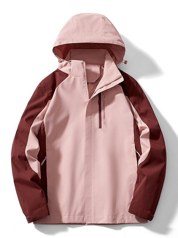 Dam två-layer softshell rain jacka med huva, andningsbar membrane och chest zip