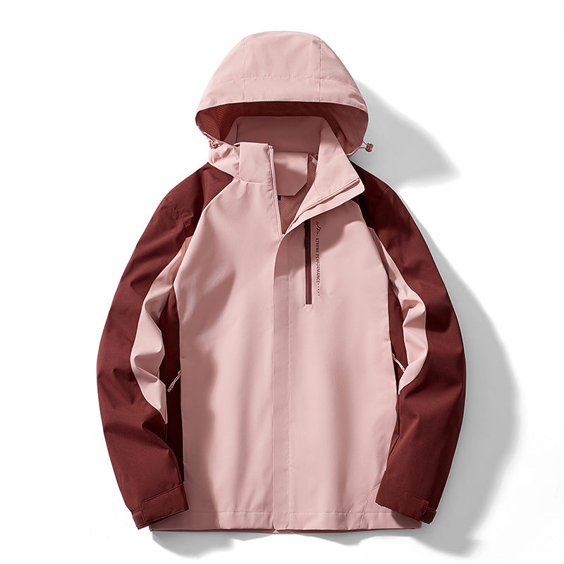 Dam lätt Two-Colored Softshell jacka med huva, andningsbar Mesh foder och Chest dragkedja
