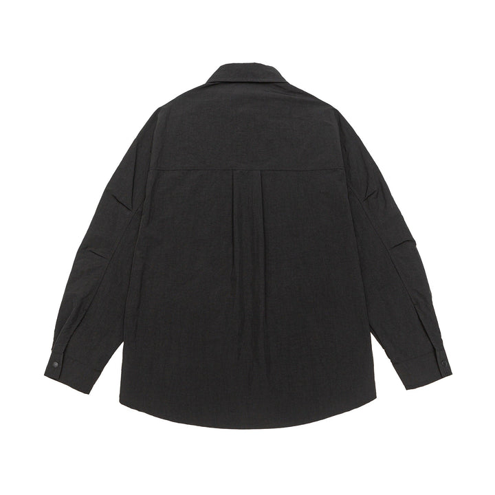 Unisex Light Overshirt i Coach Stil med Skjortkrage och Bröst Tryck