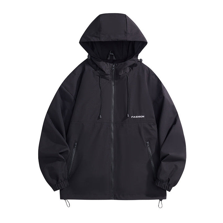 Herr Tech med huva Windbreaker med Justerbar Fåll och vattenavvisande Membran