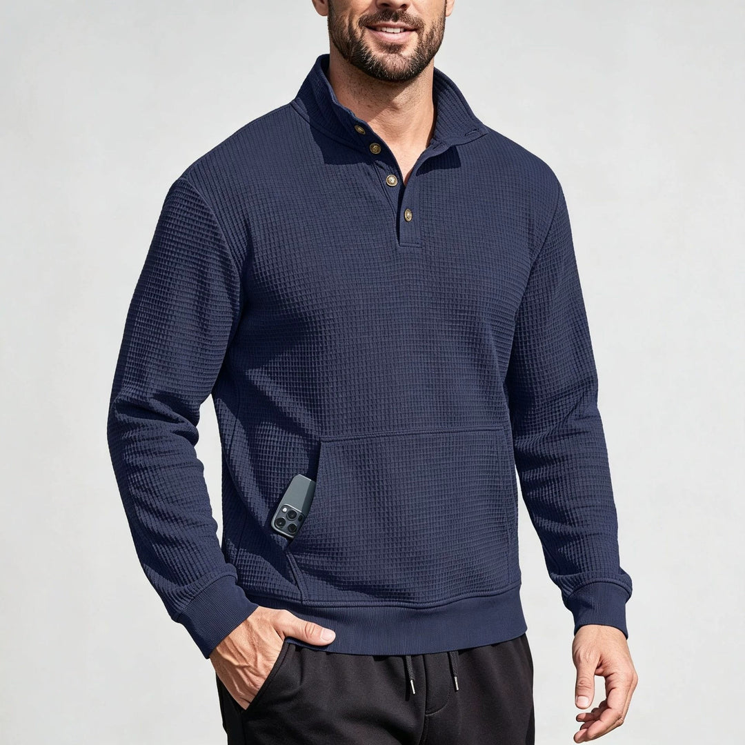 Herr Fashion Sports Tröja med Knapplist