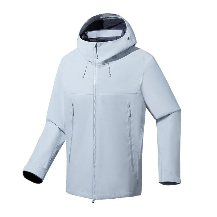 Herr vatten- och vindtät softshell utomhusjacka med justerbar huva