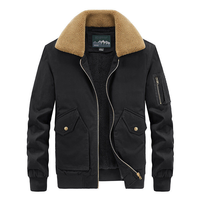 Herr Aviator Blouson med Sherpa Krage och Termisk Teddyfoder