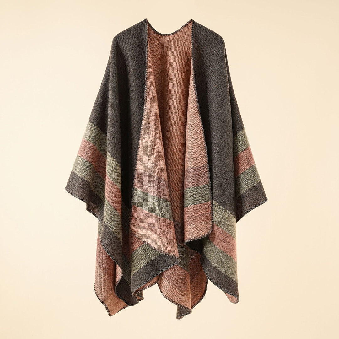 Dam Jacquard poncho med Paisley mönster