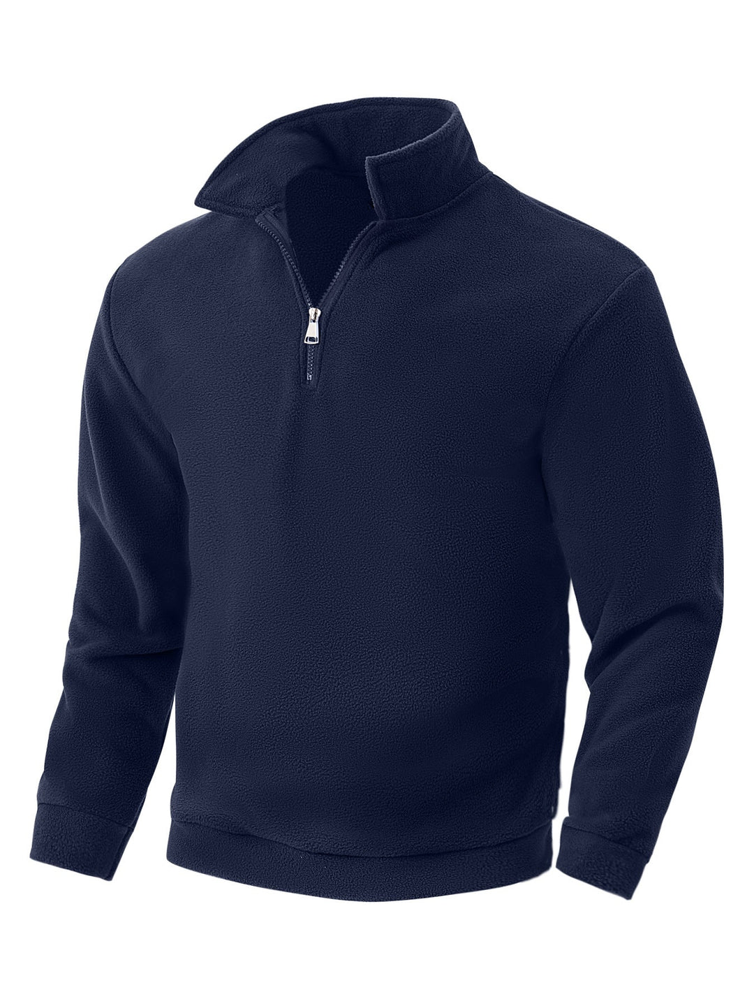 Herr Nano Fleece Halv Dragkedja Pullover med Ståkrage, Mjuk Teddy Fleece och Elastiska Muddar