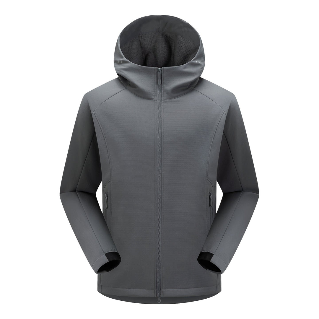Herr Softshell Frilufts Jacka med Huva, Vindtät Membran och Ergonomisk Skärning