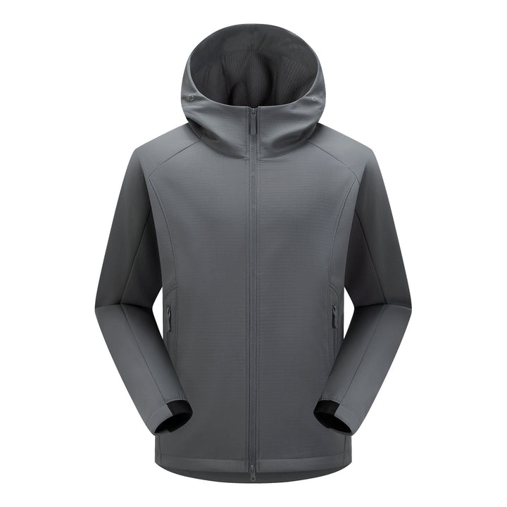 Herr Softshell Frilufts Jacka med Huva, Vindtät Membran och Ergonomisk Skärning
