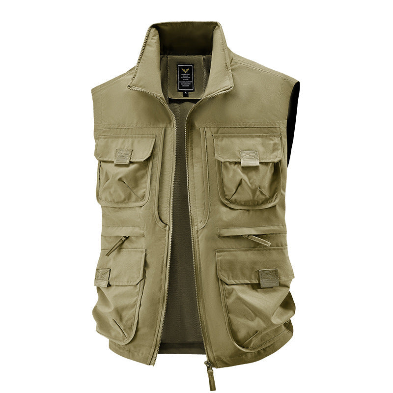 Herr Tactical Multifunctional Väst med Numerous Multipurpose Fickor, Lätt Ripstop och Mesh Foder