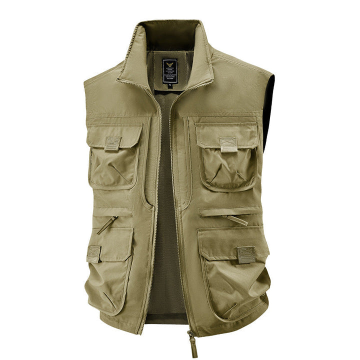 Herr Tactical Multifunctional Väst med Numerous Multipurpose Fickor, Lätt Ripstop och Mesh Foder