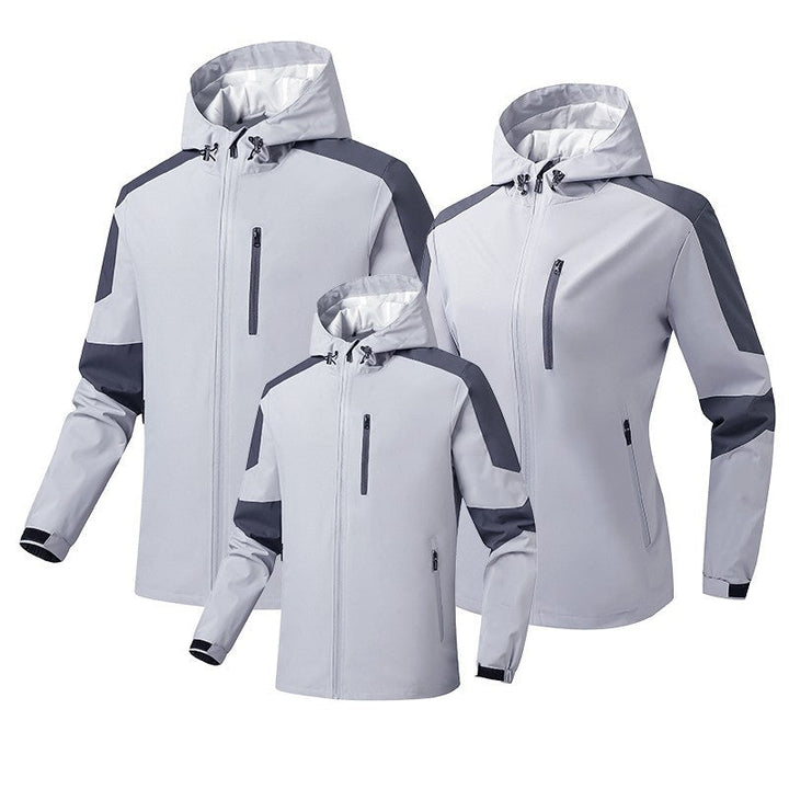 Herr Andningsbar Softshell-Hardshell Hybrid Jacka med Huva och Vattentät Dragkedjefickor