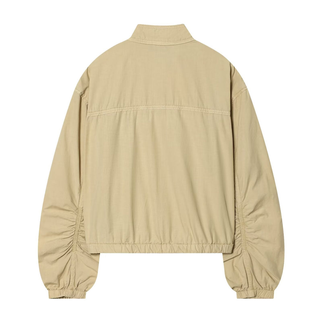 Dam Kort Boxig Utility Blouson med Stå Krage och Gathered Ärmar
