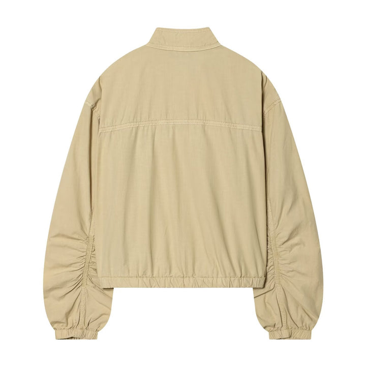 Dam Kort Boxig Utility Blouson med Stå Krage och Gathered Ärmar
