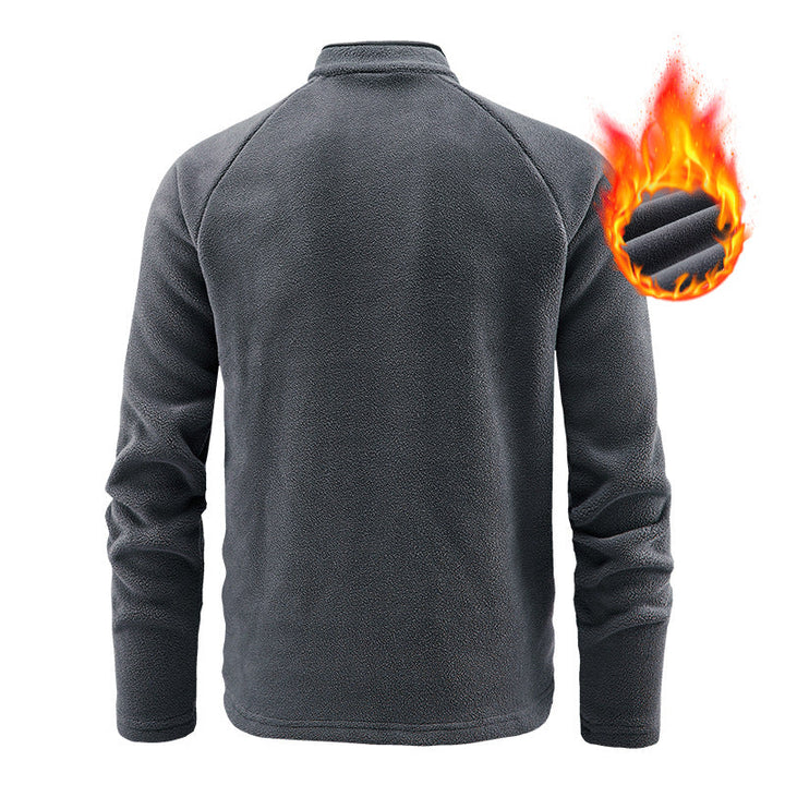 Herr Insulating Fleece Halv Dragkedja med Hög Ståkrage, Raglanärmar &amp; Micro Teddy Structure