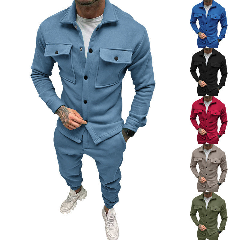 Herr Funktion Overshirt Tillverkad av French Terry med Lockfickor och Tryckknappsstängning