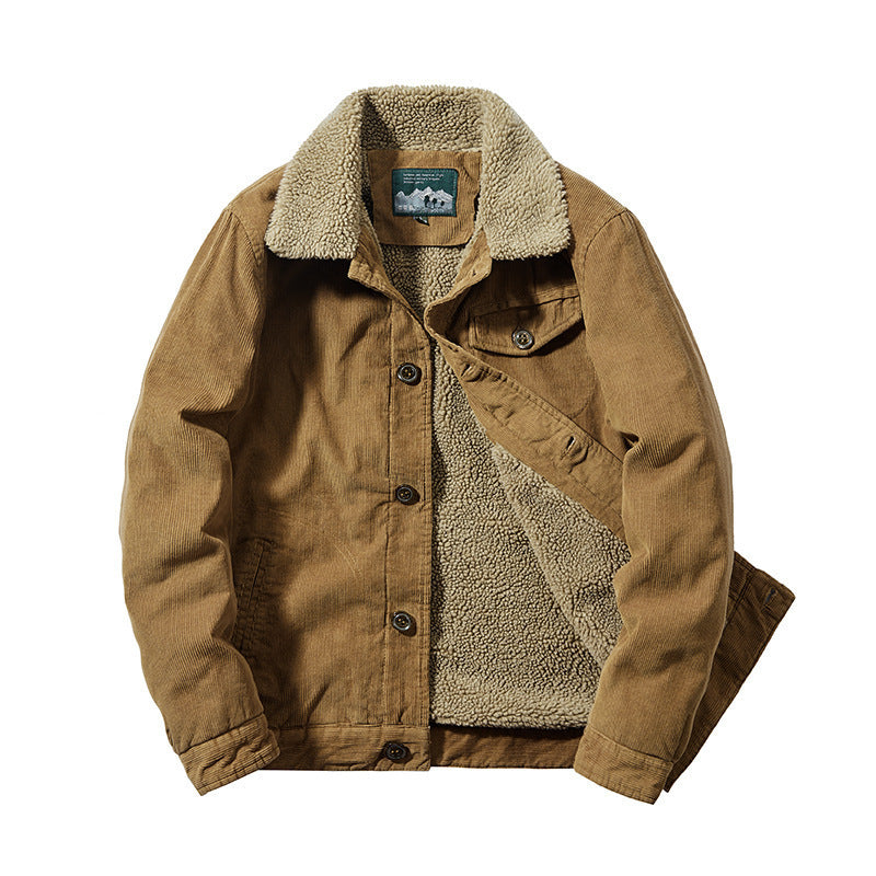 Herr Manchester Jacka med Warming Sherpa Inre Sida och Teddy Krage i Worker Blouson Stil