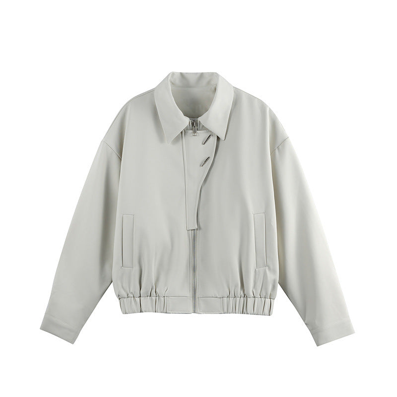 Unisex Lätt Blouson med Slagkrage, Hidden Dragkedja och Elastic Fåll