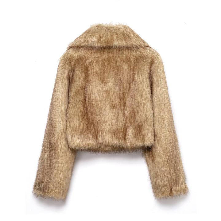 Dam kort oversize Faux Fur Bolero med vid Shawl krage