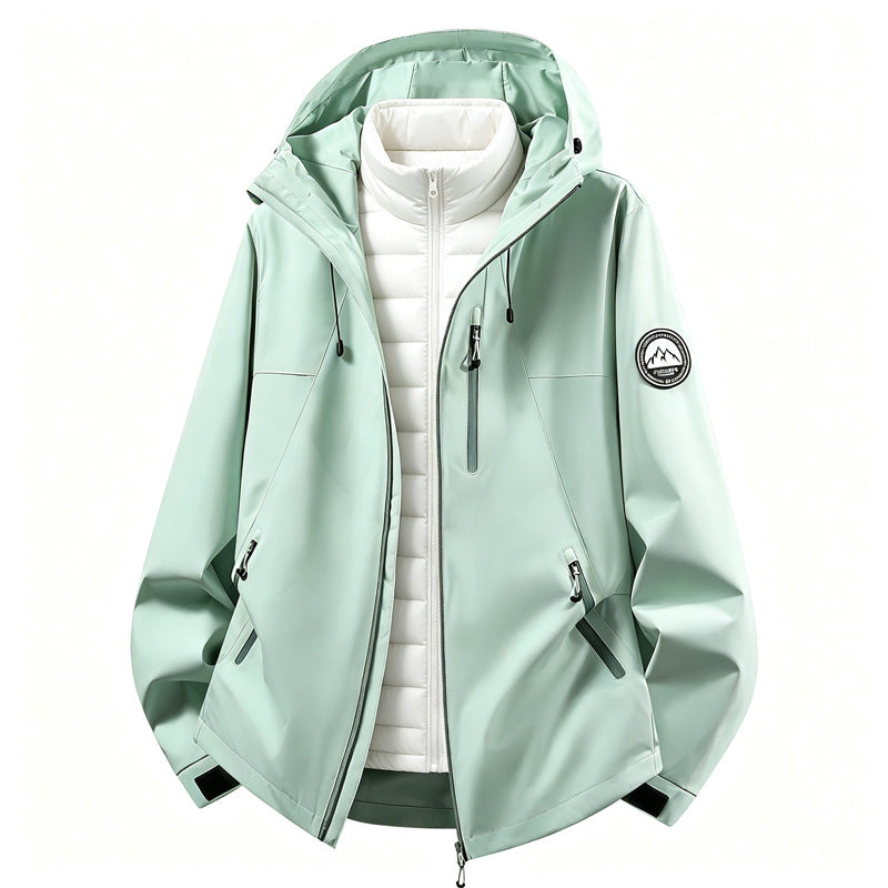 Dam combinable softshell outdoorjacka med avtagbar vadderad inner jacka