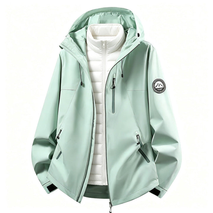 Dam combinable softshell outdoorjacka med avtagbar vadderad inner jacka