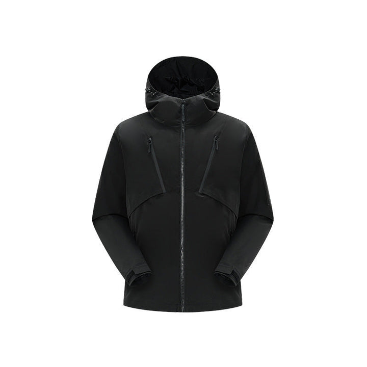 Herr Teknisk Softshell Jacka med Huva, Vattenavvisande Membran och Flera Dragkedja Fickor
