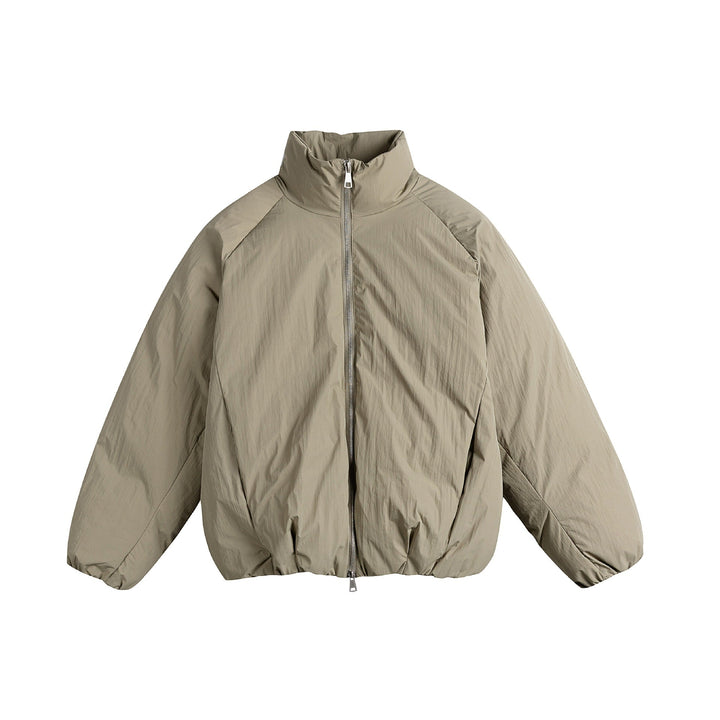 Unisex Oversized Vadderad Jacka med Hög Ståkrage och Tvåvägsdragkedja