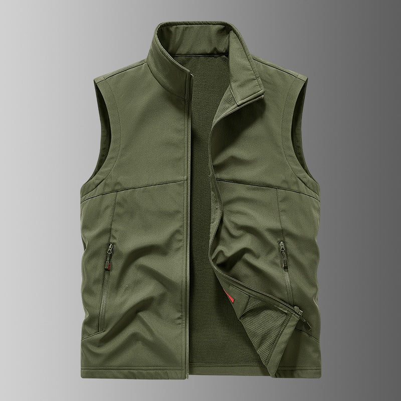 Herr Softshell Väst med Fleecefoder, Vindskyddande och Vattenavvisande