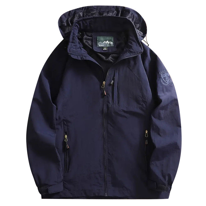 Herr Nano Lätt Wind och Water-Repellent Jacka med Huva med Concealed Bröst Dragkedja Ficka