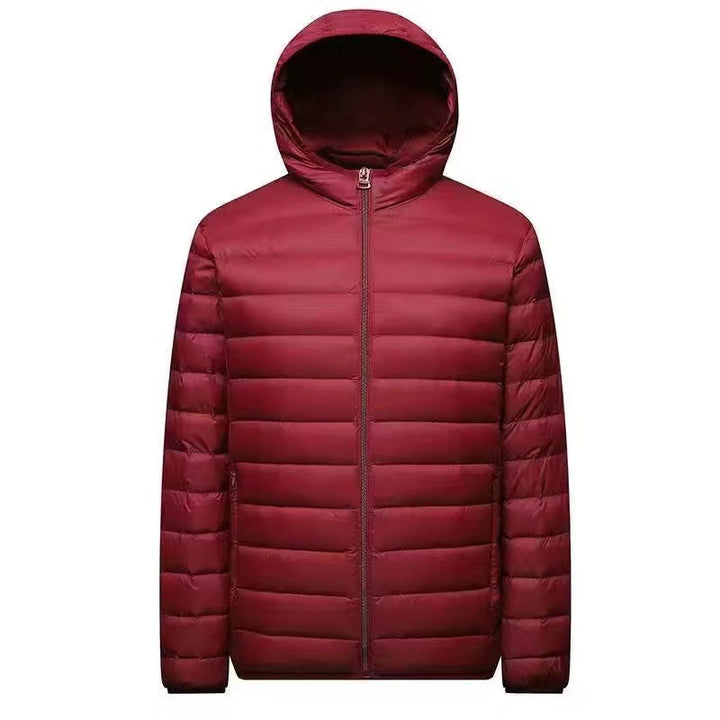 Herr ultra-light packable micro quiltad jacka med ståkrage, vadderad isolering och vindresistent skal