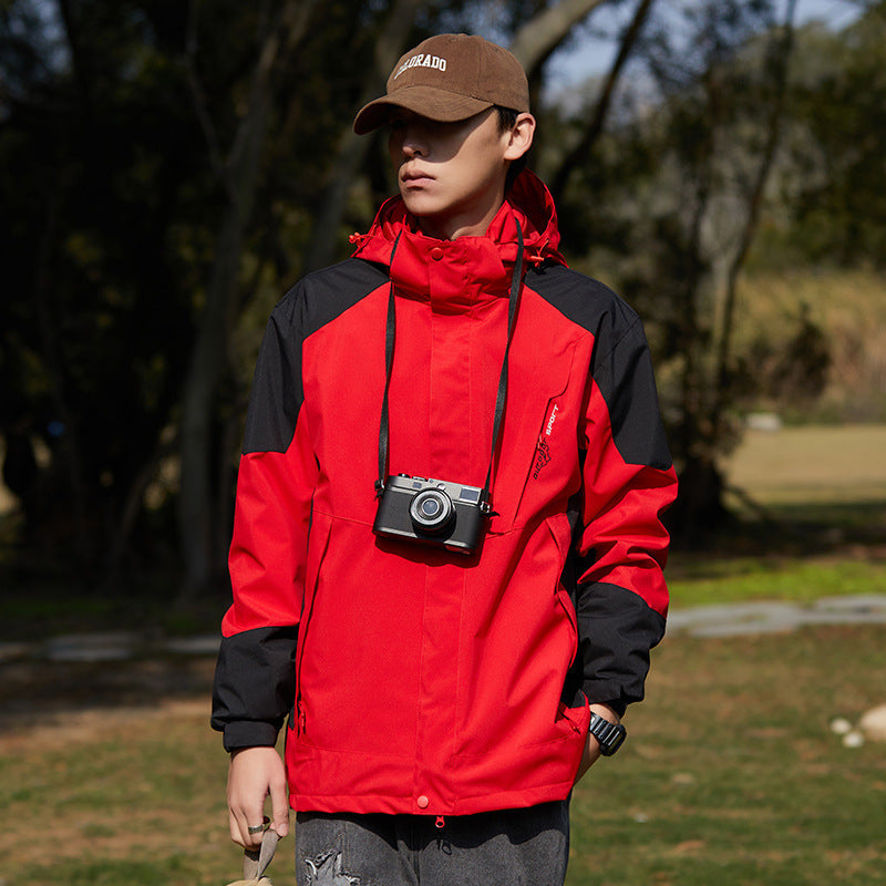 Dam två-layer softshell utomhusjacka med removable fleece inner layer och huva