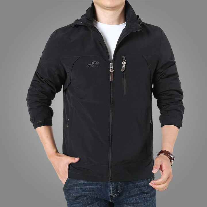 Herr Lätt Softshell Utomhus Jacka med Huva, Vind och Vattenavvisande Skal och Multifunctional Fickor