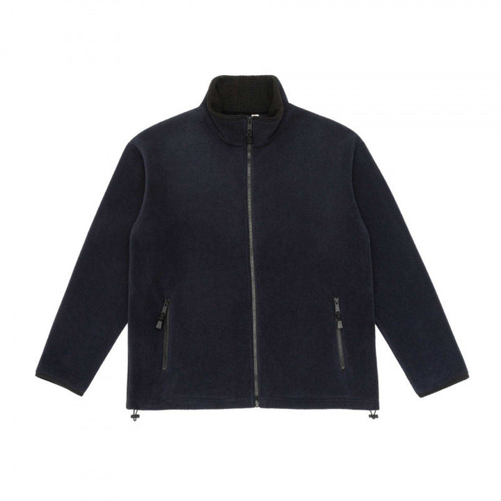 Herr fleece jacka med ståkrage, vindresistent microfleece och dragsko i fållen