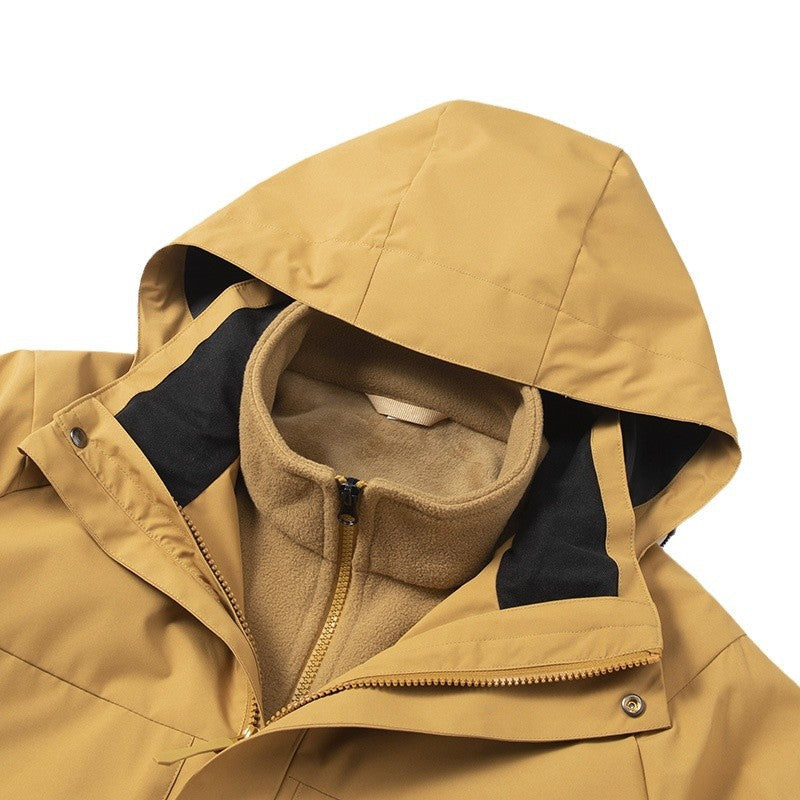 Herr Vattentät Softshell Utomhus Jacka med Welded Sömmar, Tactical Bröstfickor och Justerbar Huva