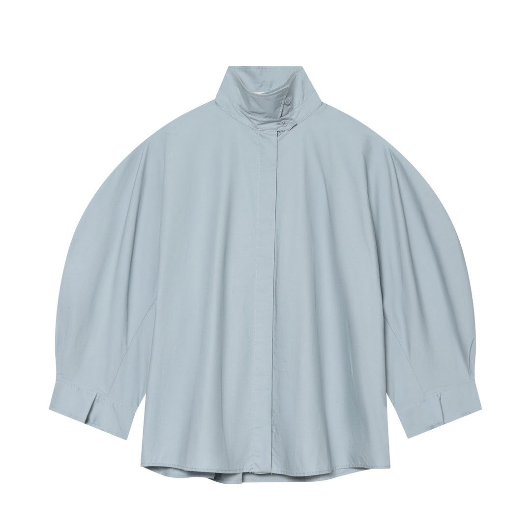 Dam oversized regn poncho med ståkrage och concealed knäppning
