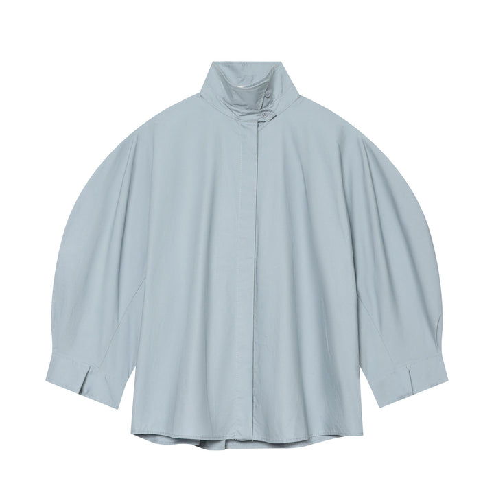 Dam oversized regn poncho med ståkrage och concealed knäppning