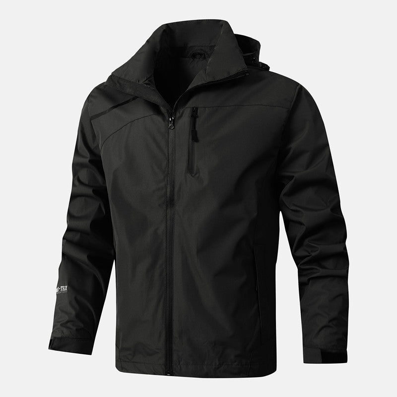 Herr ventilerande vattentät softshelljacka med Seam-Sealed Membran och Packable Huva