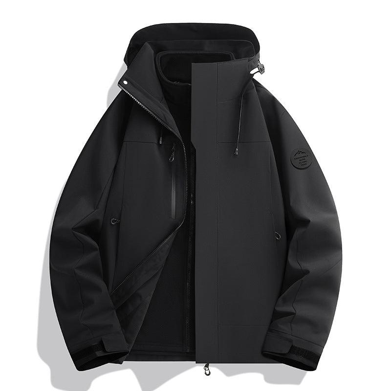 Unisex vattenavvisande softshelljacka med fleecefoder och justerbar huva