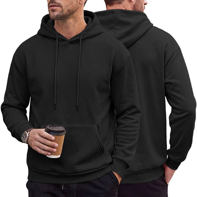 Herr Luvtröja Gjord av Mjuk Fleece med Känguruficka och Adjustable Huva