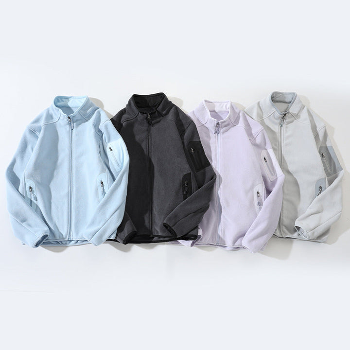 Herr Fleece Jacka med Stående Krage och Softshell Inserts