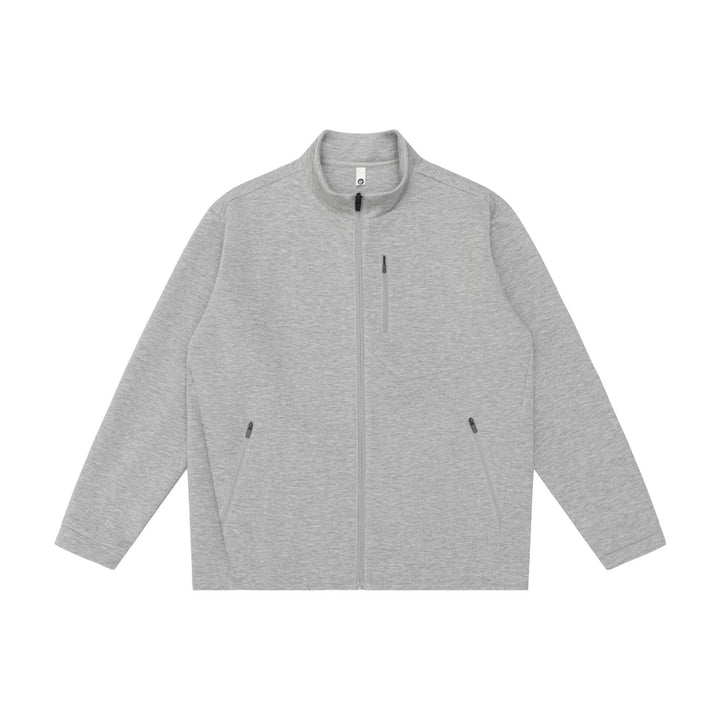 Unisex Minimalistic Kort Jacka med Ståkrage och Funktionell Fickor med Dragkedja