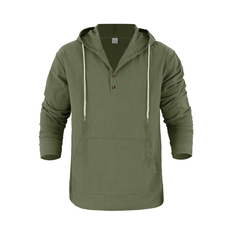 Herr Luvtröja med Knapplist och Praktisk Fickor