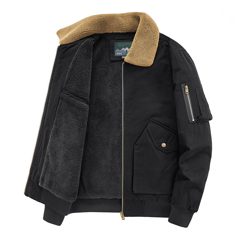 Herr Aviator Blouson med Sherpa Krage och Termisk Teddyfoder