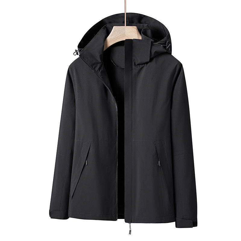 Herr Lätt Vindskyddande Softshell Regnjacka med Huva och Kontrast Trim