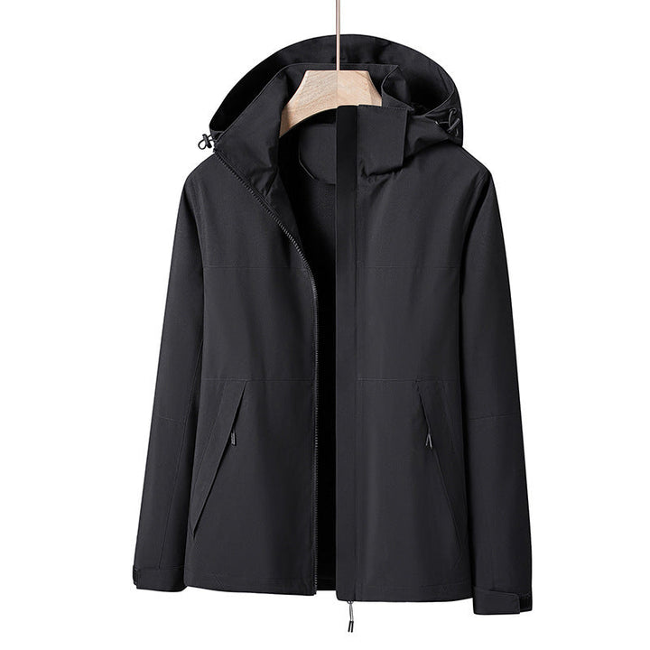 Herr Lätt Vindskyddande Softshell Regnjacka med Huva och Kontrast Trim
