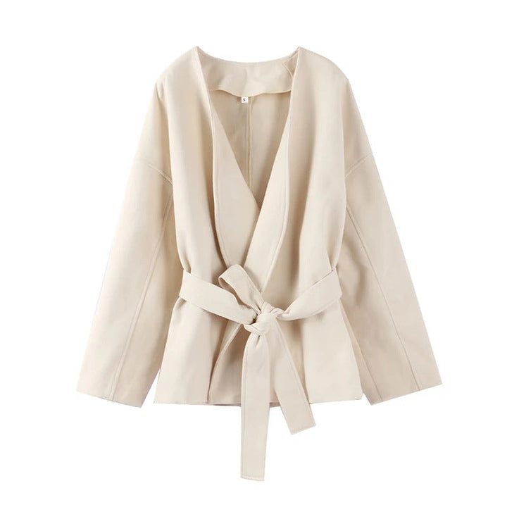 Dam 600+ Tailored Wrap Jacka med Tie Belt och Kimono Ärmar