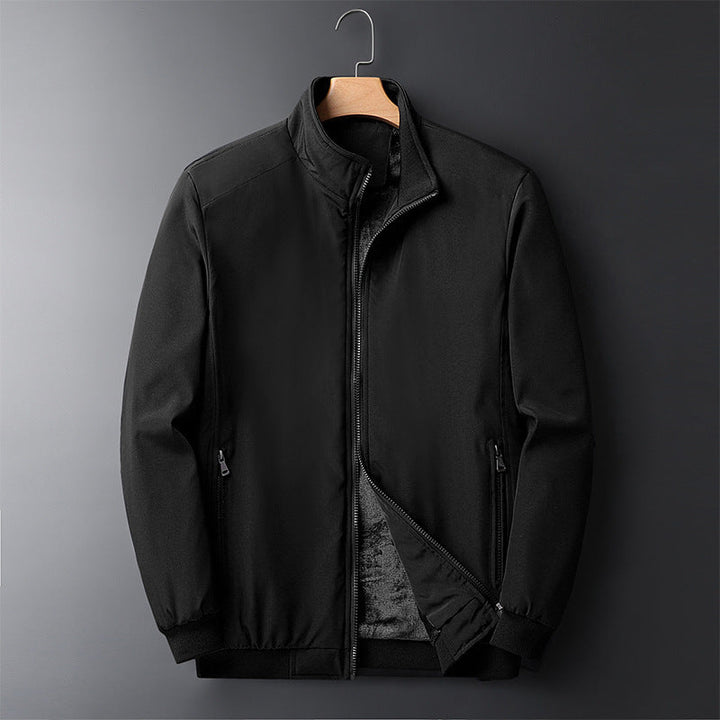 Herr Urban Termisk Zip Jacka med Teddy Fleecefoder, Stående Krage, och Zip Fickor