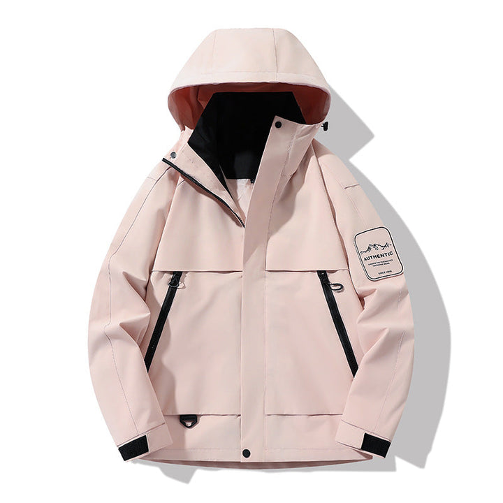 Herr Multifunctional Vattentät Softshell Regnjacka med Uttagbar Fleece Inre Jacka