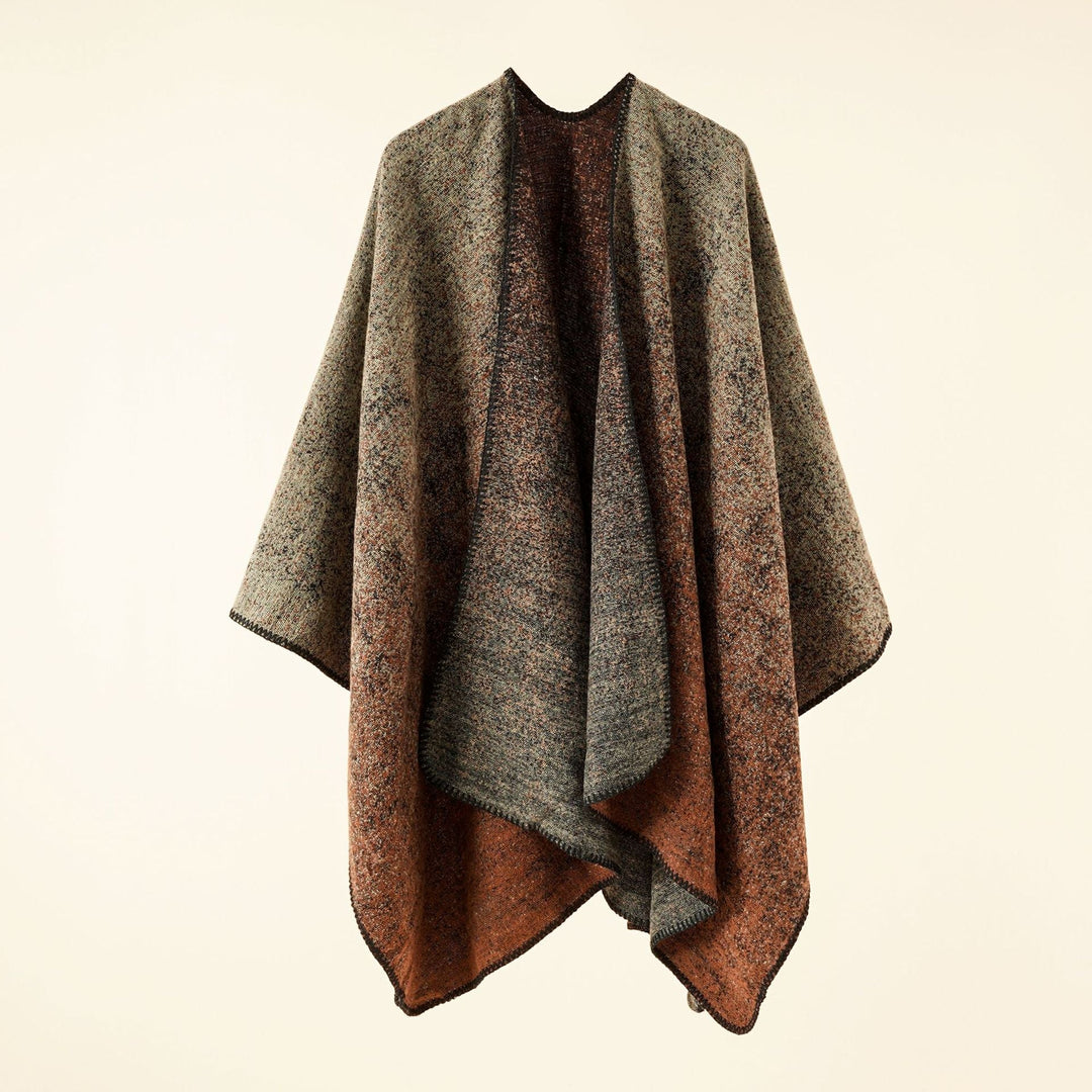 Dam Jacquard poncho med Paisley mönster