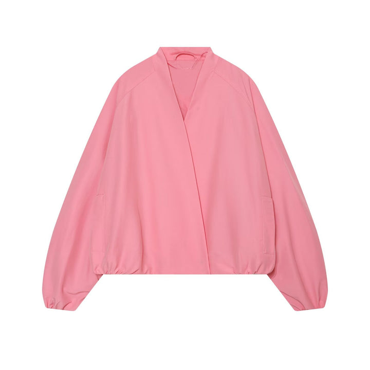 Dam Kort Kimono Jacka med Dropped Ärmar och Elastic Waist