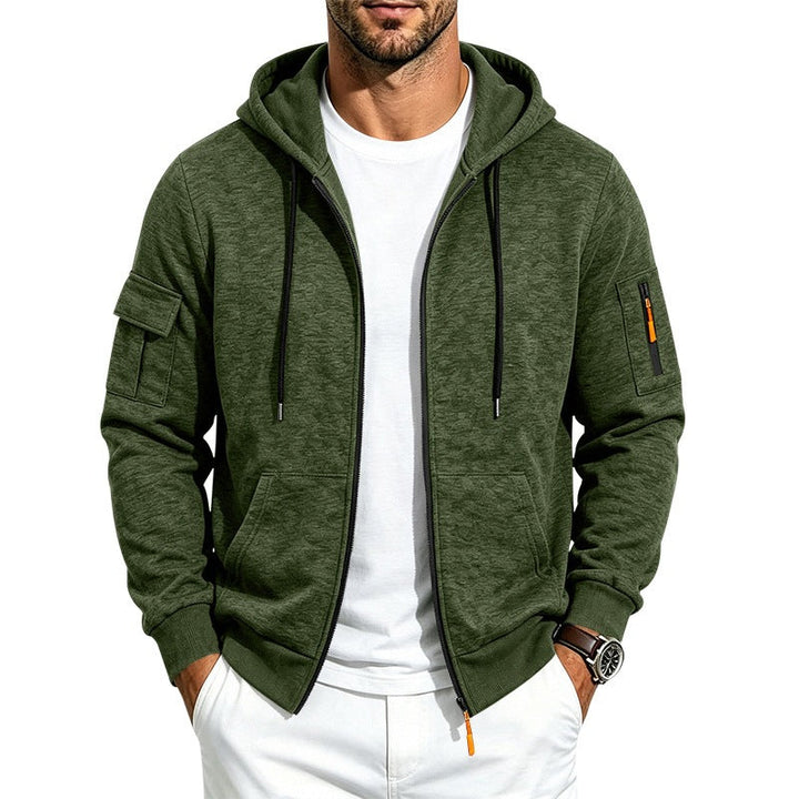 Herr Luvtröja College-Tröja Jacka med Dragkedja och Ärm Ficka