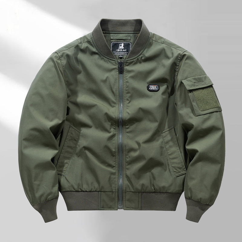 Herr Short Aviator-Style Jacka med Multifunctional Arm Ficka